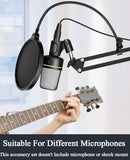 Audio Accessories: Microphone Radio Broadcasting Stand with 3/8"to 5/8" Screw Adapter and Windscreen Pop Filter