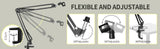 Audio Accessories: Microphone Radio Broadcasting Stand with 3/8"to 5/8" Screw Adapter and Windscreen Pop Filter