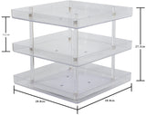 3 Tier 360 Rotating Display Rack Organizer Stand for Clear Nail Polish and Makeup Cosmetics with Acrylic Guard