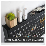 Makeup Organisation & Storage: Wall Mount Earring Jewelry Hanger Organizer Holder with 109 Holes and 19 Hooks (Black)
