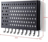 Makeup Organisation & Storage: Wall Mount Earring Jewelry Hanger Organizer Holder with 109 Holes and 19 Hooks (Black)