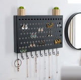 Makeup Organisation & Storage: Wall Mount Earring Jewelry Hanger Organizer Holder with 109 Holes and 19 Hooks (Black)