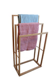 Towel Racks & Holders: Bamboo Towel Bar Holder Rack 3-Tier Freestanding for Bathroom and Bedroom