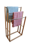 Towel Racks & Holders: Bamboo Towel Bar Metal Holder Rack 3-Tier Freestanding for Bathroom and Bedroom