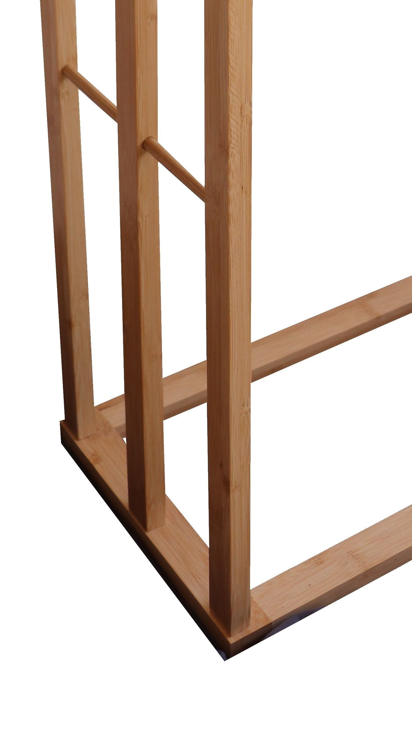 Towel Racks & Holders: Bamboo Towel Bar Metal Holder Rack 3-Tier Freestanding for Bathroom and Bedroom