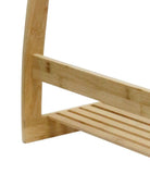 Towel Racks & Holders: Bamboo Towel Bar Metal Holder Rack 3-Tier Freestanding and Bottom shelf for Bathroom