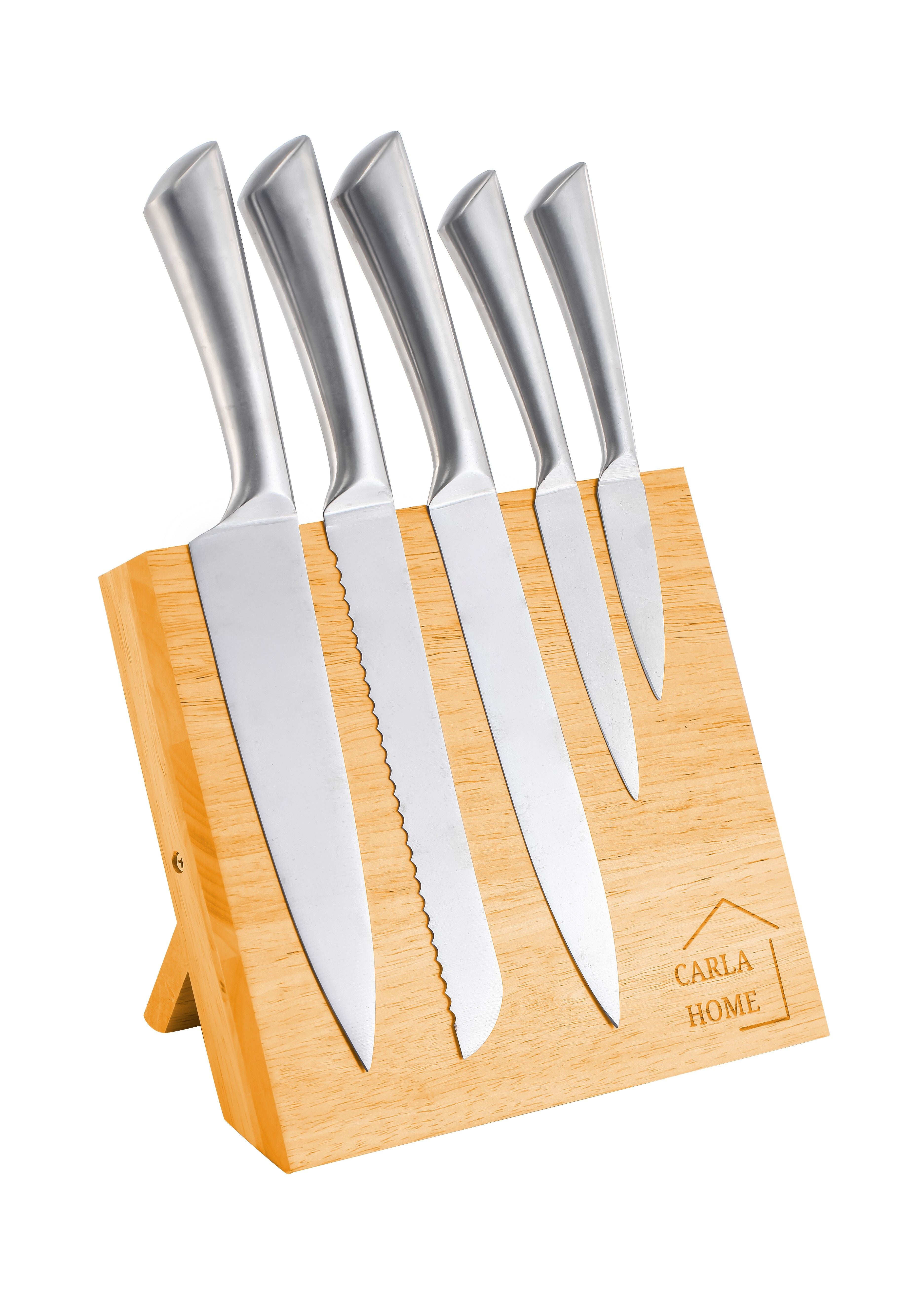 Kitchen Knives: Natural Bamboo Magnetic Knife Block Holder with Strong Magnets for Home Kitchen Storage & Organisation