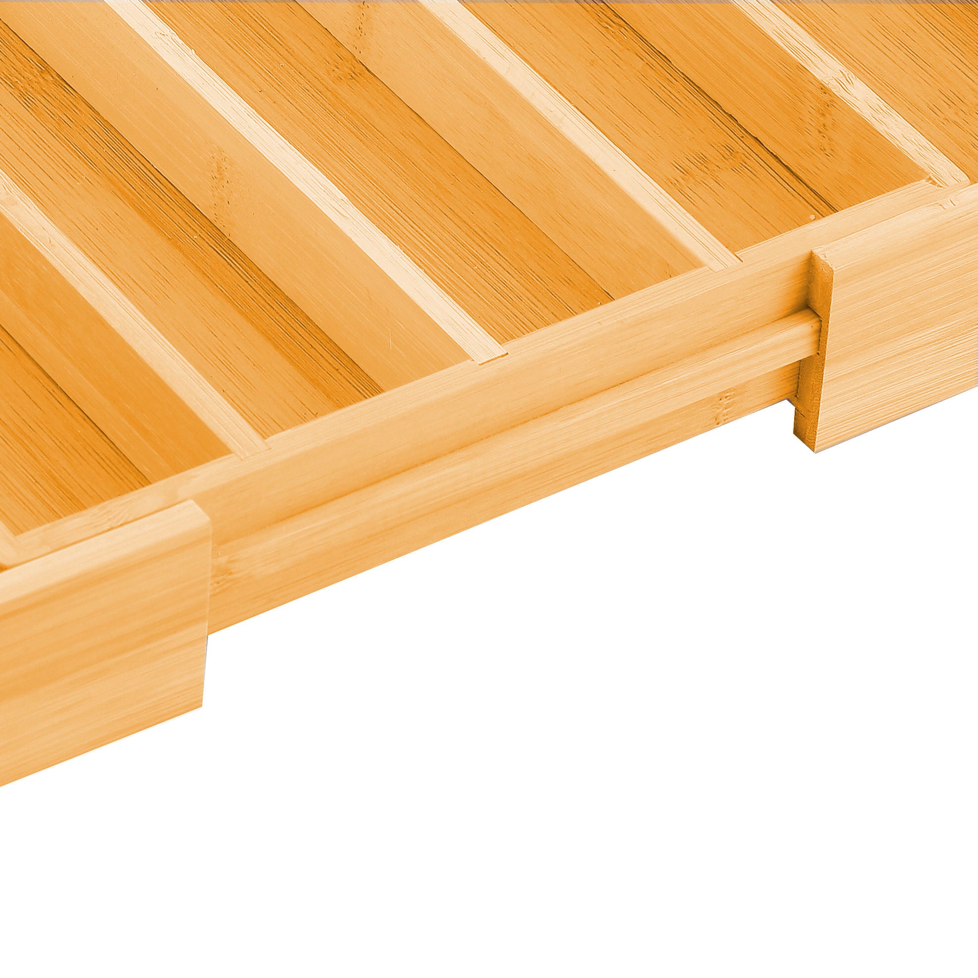 Kitchen Knives: Large Capacity Bamboo Expandable Drawer Organizer with Knife Block Holder for Home Kitchen Utensils