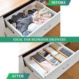 Kitchen & Bathroom DIY: 4 Pack Bamboo Adjustable Kitchen Drawer Dividers (Large, 44-55 cm)