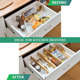 Kitchen & Bathroom DIY: 4 Pack Bamboo Adjustable Kitchen Drawer Dividers (Large, 44-55 cm)