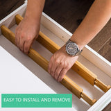 Kitchen & Bathroom DIY: 4 Pack Bamboo Adjustable Kitchen Drawer Dividers (Large, 44-55 cm)