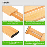 Kitchen & Bathroom DIY: 4 Pack Bamboo Adjustable Kitchen Drawer Dividers (Large, 44-55 cm)