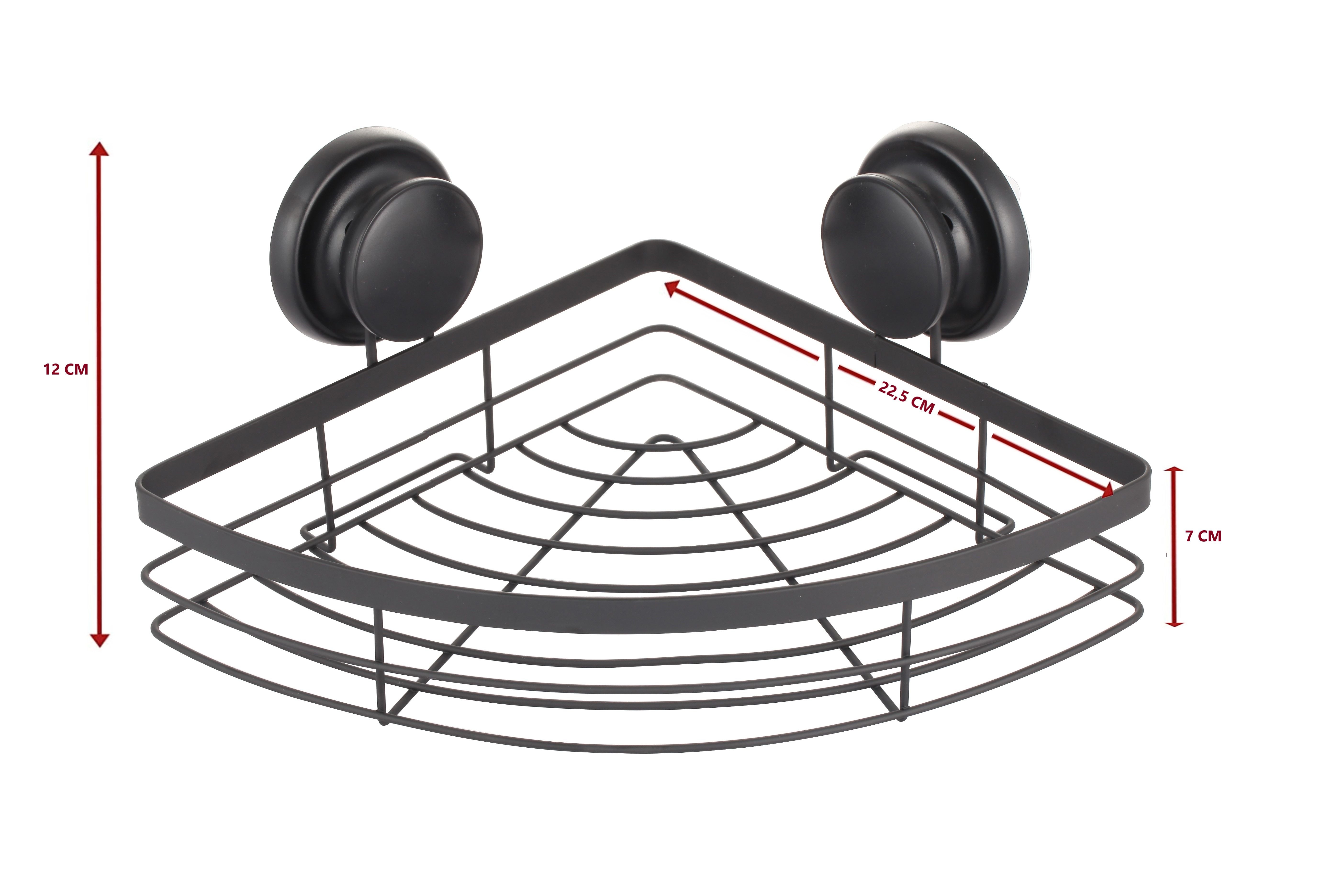 Kitchen & Bathroom DIY: 2 Pack Round Corner Shower Caddy Shelf Basket Rack with Premium Vacuum Suction Cup No-Drilling for Bathroom and Kitchen