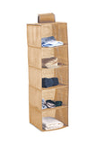 Clothing & Wardrobe Storage: 5 Tier Shelf Hanging Closet Organizer and Storage for Clothes (Beige)