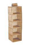 Clothing & Wardrobe Storage: 5 Tier Shelf Hanging Closet Organizer and Storage for Clothes (Beige)