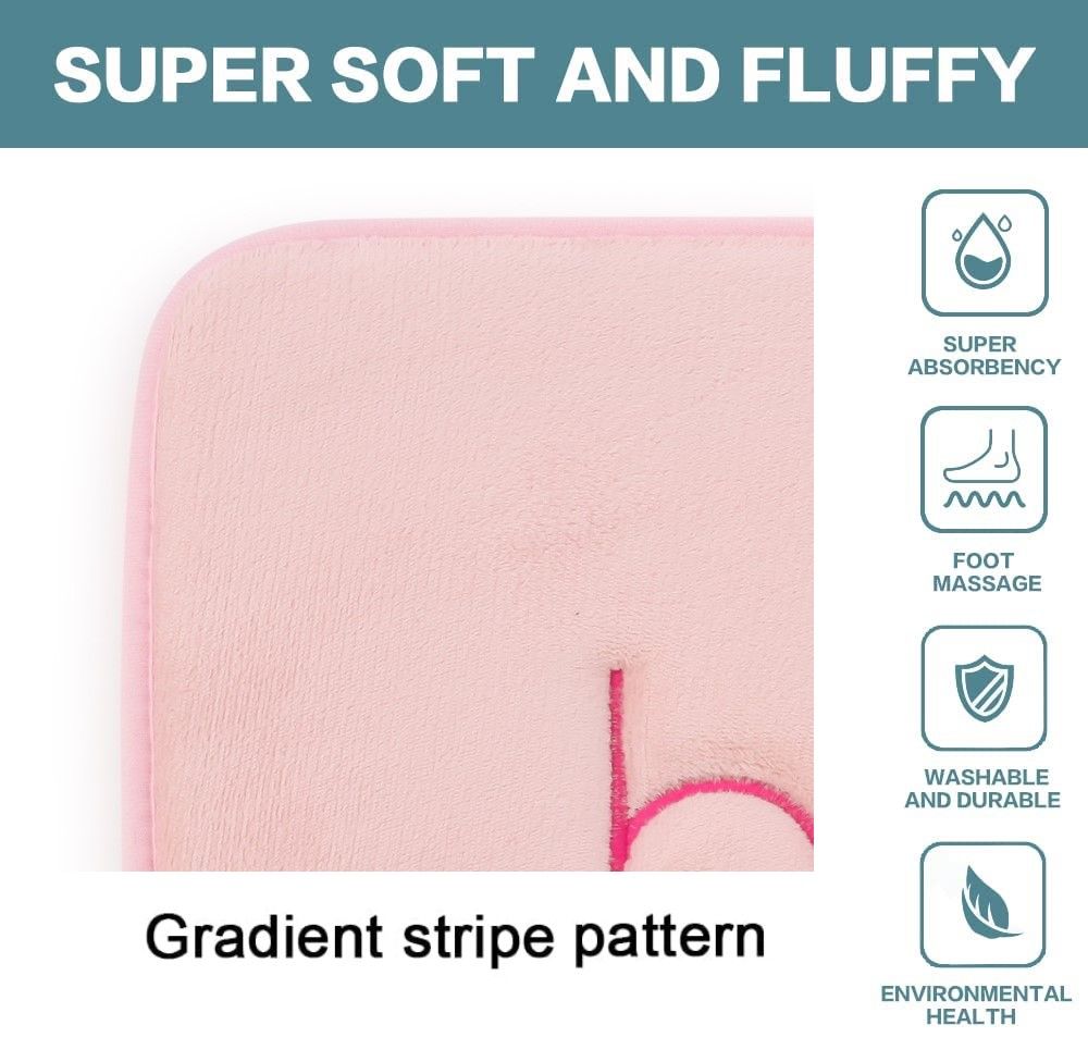 Dog Beds: Extra Thick Memory Foam & Super Comfort Bath Rug Mat for Bathroom (60 x 40 cm, Pink)