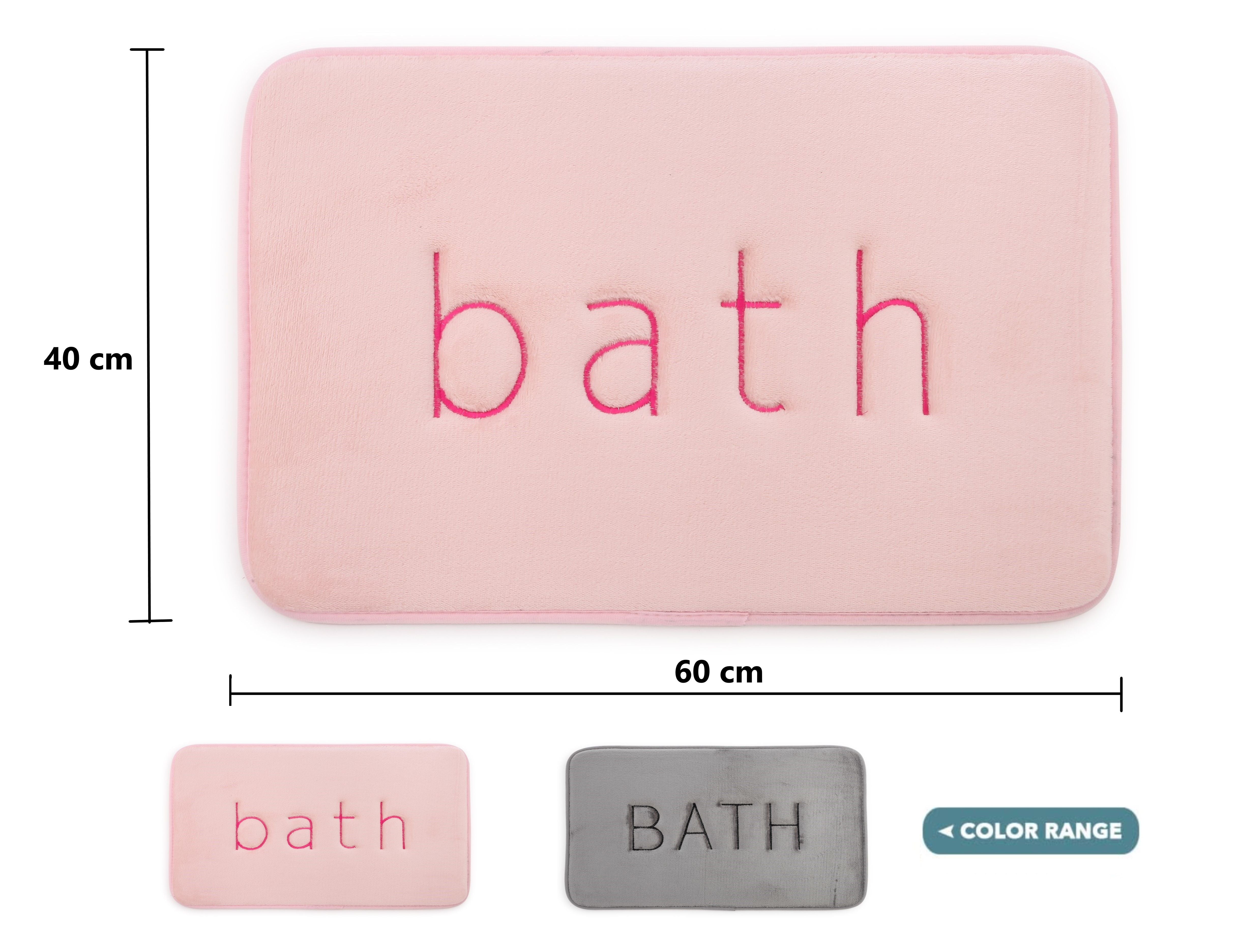 Dog Beds: Extra Thick Memory Foam & Super Comfort Bath Rug Mat for Bathroom (60 x 40 cm, Pink)