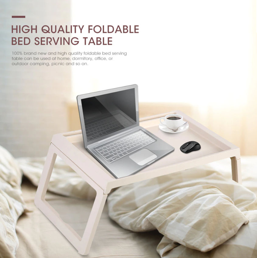 Laptop Stands: Multifunction Laptop Bed Desk with foldable legs for Home Office (White)