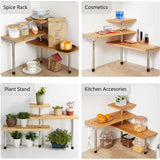 Kitchen & Bathroom DIY: CARLA HOME 3 Tier Corner Shelf Kitchen Spice Rack Organiser with Hooks for Home Storage & Organisation