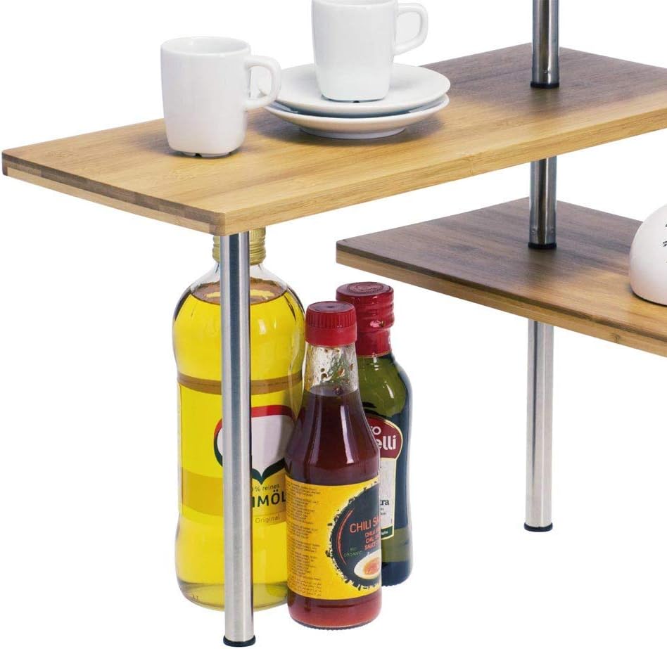 Kitchen & Bathroom DIY: CARLA HOME 3 Tier Corner Shelf Kitchen Spice Rack Organiser with Hooks for Home Storage & Organisation