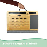 Laptop Stands: CARLA HOME Bamboo Laptop Lap Desk with Cushion and Angle Adjustable for Office and Home