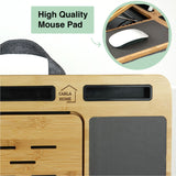 Laptop Stands: CARLA HOME Bamboo Laptop Lap Desk with Cushion and Angle Adjustable for Office and Home