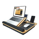 Laptop Stands: CARLA HOME Bamboo Laptop Lap Desk with Cushion and Angle Adjustable for Office and Home