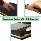 Laptop Stands: CARLA HOME Bamboo Laptop Lap Desk with Cushion and Angle Adjustable for Office and Home