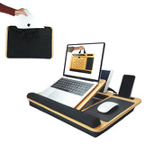 Laptop Stands: CARLA HOME Bamboo Laptop Lap Desk with Cushion, Angle Adjustable and Sleeve Case Bag for Office and Home