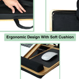 Laptop Stands: CARLA HOME Bamboo Laptop Lap Desk with Cushion, Angle Adjustable and Sleeve Case Bag for Office and Home