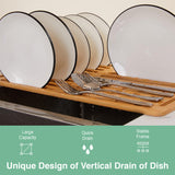 CARLA HOME Foldable Bamboo Dish Drying Rack for Kitchen