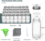 Food Storage: Spice Rack organiser with 28 Spice Jars, Spice Labels, Funnel and Marker for Kitchen Countertop