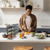 Food Storage: Spice Rack organiser with 28 Spice Jars, Spice Labels, Funnel and Marker for Kitchen Countertop