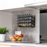Food Storage: Spice Rack organiser with 28 Spice Jars, Spice Labels, Funnel and Marker for Kitchen Countertop