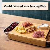 Food Storage: Chopping Board with with 2 Organiser Stainless Steel Trays Containers