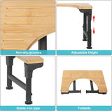 Toilet & Bidet Accessories: Bamboo Toilet Stool Foldable and Adjustable Height with Non-Slip Layer for Bathroom