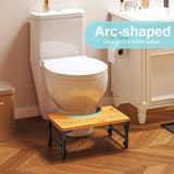 Toilet & Bidet Accessories: Bamboo Toilet Stool Foldable and Adjustable Height with Non-Slip Layer for Bathroom