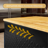 Food Storage: Bread Bin with Bamboo Lid used as Chopping Board for Kitchen Countertop