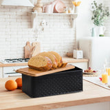 Food Storage: Bread Bin with Bamboo Lid used as Chopping Board for Kitchen Countertop