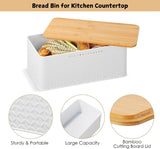 Food Storage: Bread Bin with Bamboo Lid used as Chopping Board for Kitchen Countertop