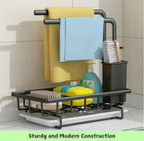 Dish Racks: Sink Caddy Sponge Holder with Drain Tray, Brush Holder & Dishcloth Holder for Kitchen