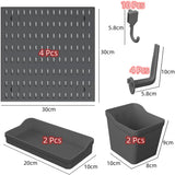 Storage Cabinets & Lockers: Pegboard Combination Kit with 4 Pegboards and 18 Accessories Modular Hanging for Wall Organiser