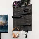 Storage Cabinets & Lockers: Pegboard Combination Kit with 4 Pegboards and 18 Accessories Modular Hanging for Wall Organiser