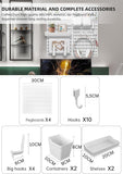 Storage Cabinets & Lockers: Pegboard Combination Kit with 4 Pegboards and 18 Accessories Modular Hanging for Wall Organiser