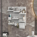Storage Cabinets & Lockers: Pegboard Combination Kit with 4 Pegboards and 18 Accessories Modular Hanging for Wall Organiser