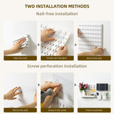 Storage Cabinets & Lockers: Pegboard Combination Kit with 4 Pegboards and 18 Accessories Modular Hanging for Wall Organiser