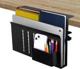 Filing & Organisation: Under Desk Side Laptop Holder Storage with No Drill Cable Management Tray and Pen Storage for Office and Home
