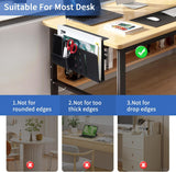 Filing & Organisation: Under Desk Side Laptop Holder Storage with No Drill Cable Management Tray and Pen Storage for Office and Home