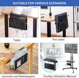 Filing & Organisation: Under Desk Side Laptop Holder Storage with No Drill Cable Management Tray and Pen Storage for Office and Home