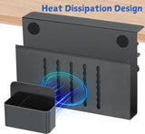Filing & Organisation: Under Desk Side Laptop Holder Storage with No Drill Cable Management Tray and Pen Storage for Office and Home